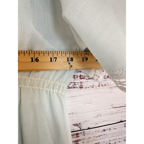 Vintage Cottagecore Dress M Nightgown Robe Embroidered Eyelet Lace Ruffle Ribbon - Picture 5 of 12